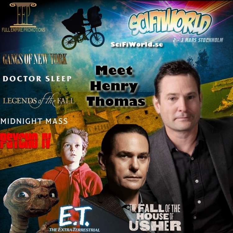 Meet Henry Thomas at his 1st ever appearance in Sweden! @SciFiWorld_se March 2-3 in Stockholm!