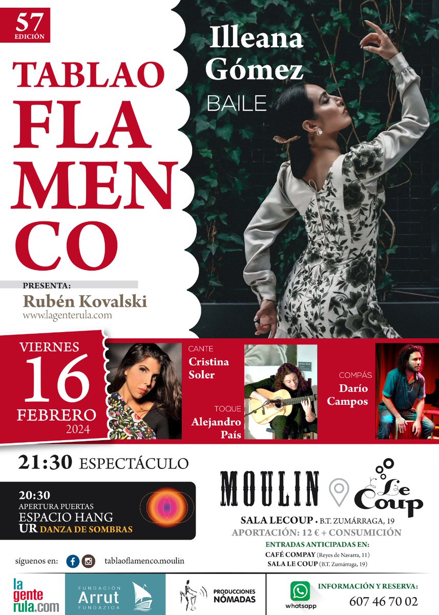 juanilole's tweet photo. #FelizViernesATodos #VitoriaGasteiz
#Hoy #16deFebrero #Viernes
#TablaoFlamencoMoulin en .@PubLeCoup
Con .@Lagenterula
#EspacioHang con #Danzadesombras
#Gaztea #Gasteiz #Araba #Álava
#DanzaAlava #Vitoria #Mirarte #Euskadi #arte #Musica #baile #cante https://t.co/BBk91LzKdQ