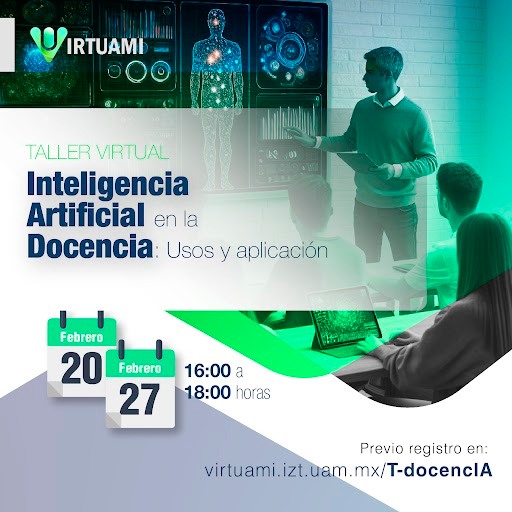 UAM_Iztapalapa's tweet photo. 📣Profesora, profesor #UltimaLlamada
¿Sabes cómo puede ayudarte la IA en tu labor docente?
Asiste al taller en modalidad virtual de 4 h de duración, a través de Zoom.
20 y 27 de febrero, 16 a 18 h
Registro: https://t.co/g1wo7ylH3H
contacto@virtuami.izt.uam.mx
#CODAI #VIRTUAMI https://t.co/BVV7eklmtO