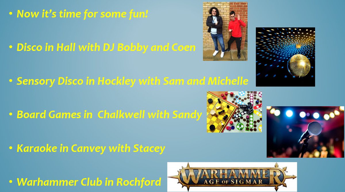 Good Morning. We have a fun day planned today. Coffee morning with parents and then this afternoon we have a disco in the hall and other fun activities. Let the good times roll!