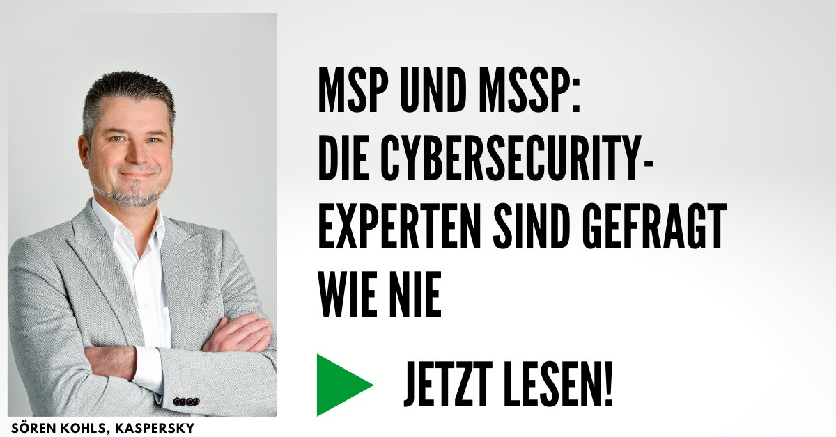 MSP und MSSP: Die Cybersecurity-Experten sind gefragt wie nie. Unternehmen schaffen es allein nicht mehr, ihre IT-Security sicher zu beherrschen. Automatisierte Cybersicherheit von @Kaspersky_DACH kann die richtige Lösung sein. ▶️ it-business.de/immer-mehr-unt… #MSP #mssp