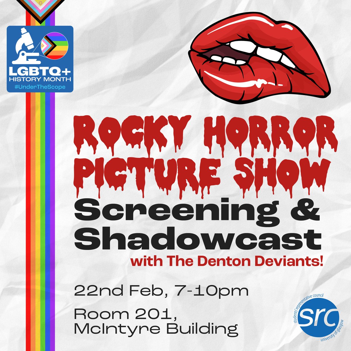 glasgowunisrc's tweet image. I see you shiver with antici... pation 💋

Join us next week for our Rocky Horror Picture Show screening! But it&apos;s not just any movie night, we&apos;ll have a LIVE shadow cast performance from the @dentondeviants 💃

#LGBTQHM24 #UnderTheScope #RockyHorror