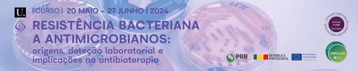 BacTdrugs_lab's tweet photo. Anúncio 👉Unidade Formação Contínua:
"Resistência Bacteriana a Antimicrobianos: origem, deteção laboratorial e implicações na antibioterapia"
Quando: 20Mai - 27Jun 2024
Onde: #FFUP b-learning
Como: 👇
https://t.co/1BLd4KKdwF (até 05 Abr)
Acreditado OF (5 CDP)
#PRR #Impulso https://t.co/jEj7h5gCUq