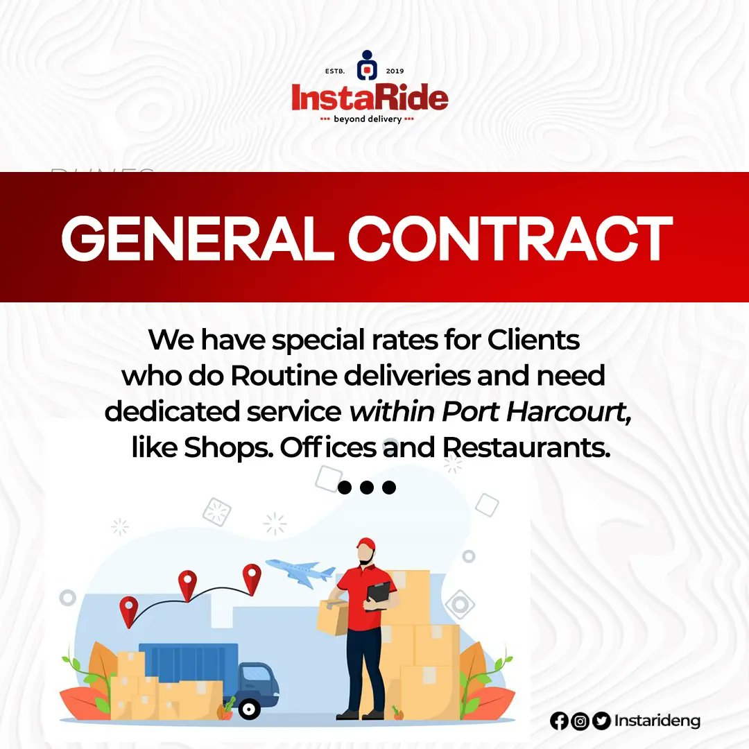 InstaRideNg's tweet photo. Embrace our Special Delivery rates🚛✨

Do you own a shop, an office or restaurant within PortHarcourt and need a logistics company to handle your routine deliveries? Search no further, we got you covered at affordable rates.

Dm or call us today📞

#logistics
#instarideng https://t.co/KH7yfwulBl