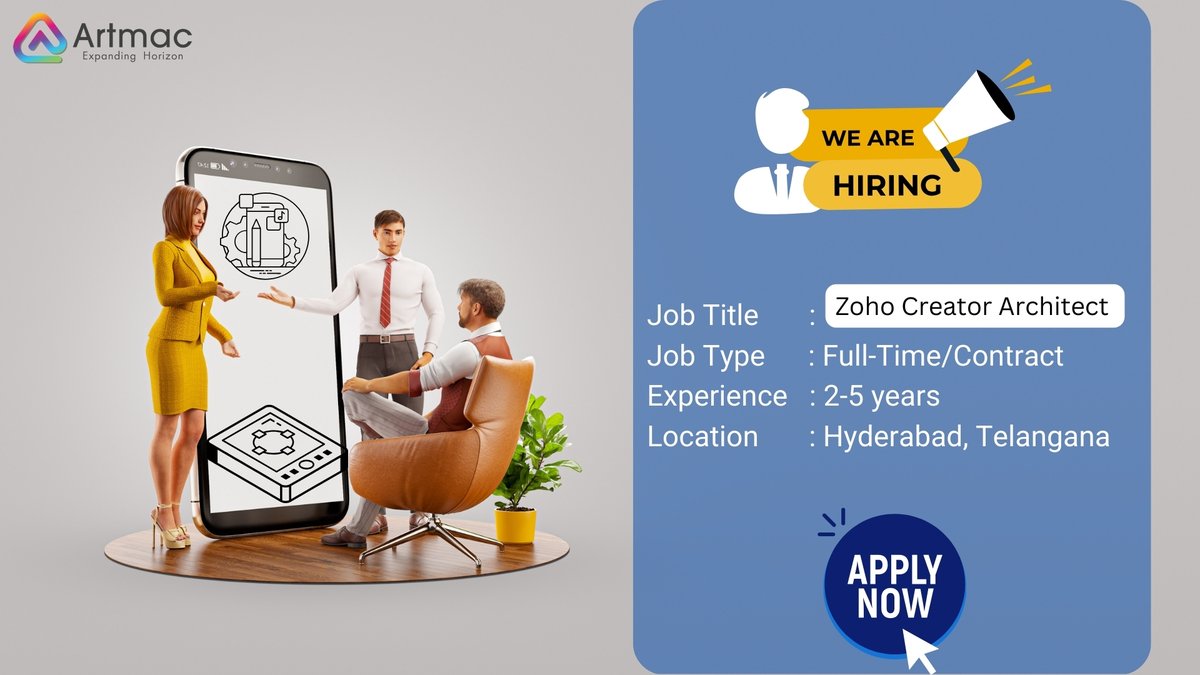 We are #hiring #zohocreatorarchitect for #location #india
➡️tinyurl.com/54f6h767?utm_s… #zohocreatorarchitect #delugescript #zohocreator #artmac #artmacjobs