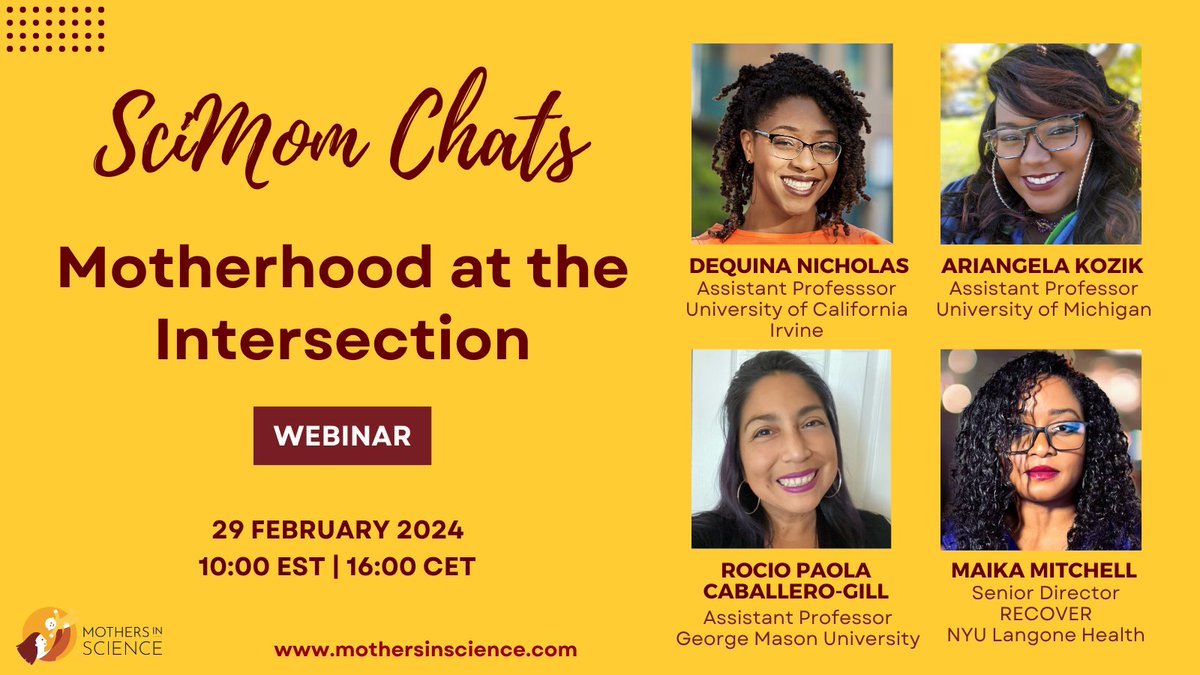 In honour of #BlackHistoryMonth and #IDWGS, we're bringing together leading academic mothers & diversity advocates to discuss how intersectional identities can compound the challenges of navigating a STEMM career. This is a FREE event. Register: shorturl.at/deftO @Momademia