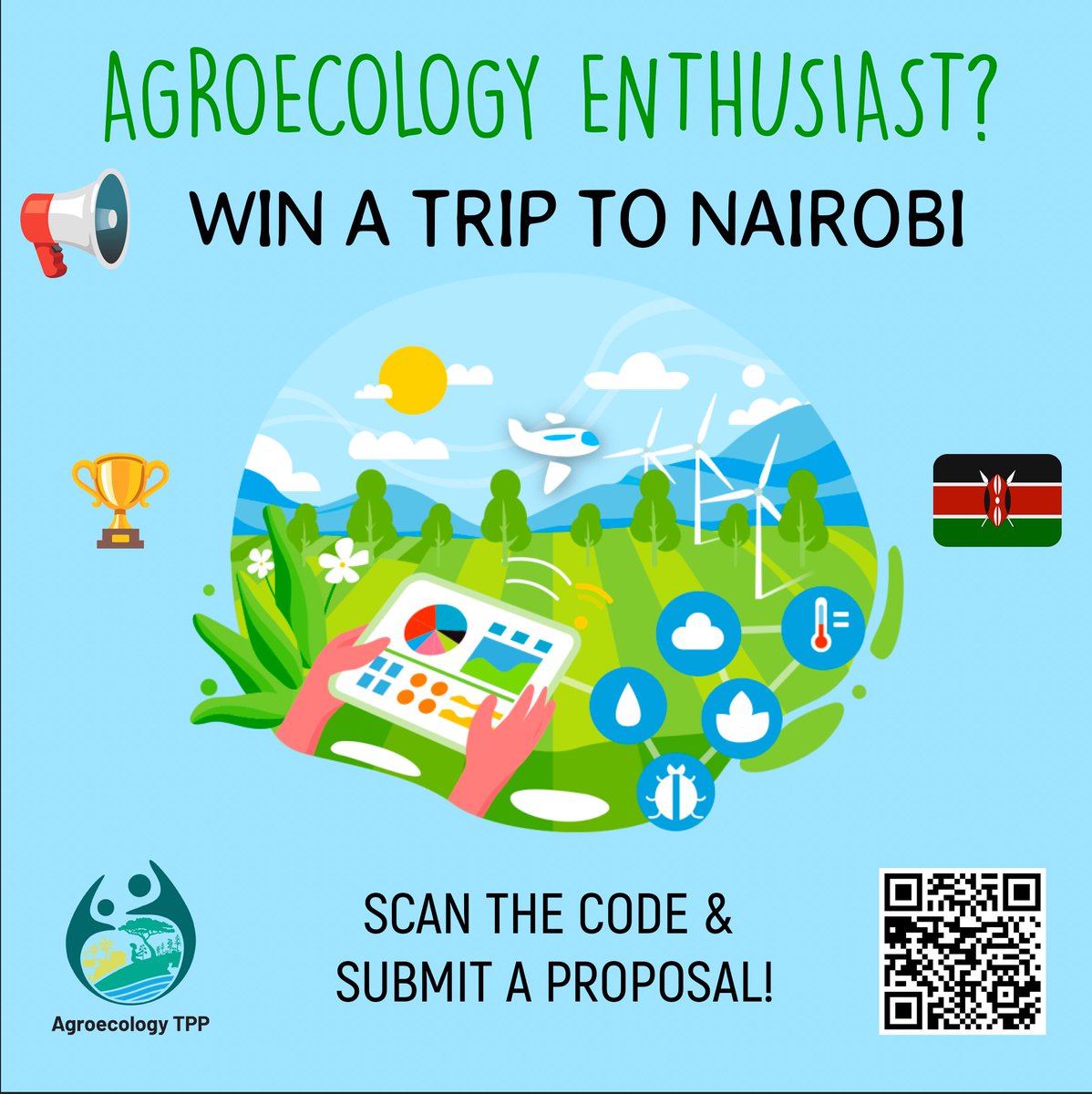 The #Agroecology TPP is giving away a FREE trip to participate in this year’s Annual Members Forum meeting, happening in Nairobi, Kenya, from 12th March.

Details on how to take part in the contest: ↪️ bit.ly/42tx2xj

You have until 23rd Feb to submit your entry.

#aeTPP