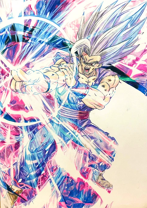ここまで進みました#ドラゴンボール超#悟飯ビースト#色鉛筆#模写 