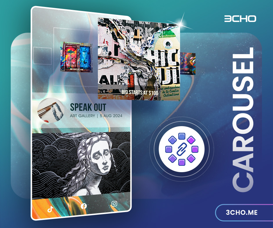 3CHO_official's tweet photo. Visually captivate your audience with the new Carousel widget, a means to display your links as fancy images on a continuous, automatic rotation. Carousel gives each image a chance in the spotlight, with options to add a title and link, or left blank as a humble gallery. https://t.co/LARUGqqxSG