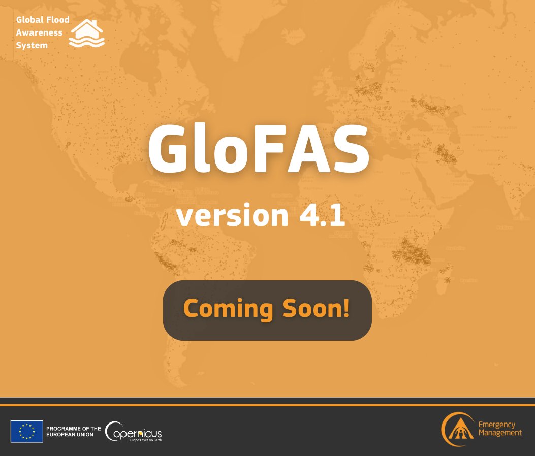 📢Coming soon: The Global Flood Awareness System v4.1❗️ The 🆕 release will include several updates, including improvements to the #GloFAS map viewer 🗺️ Find out more at 👇 globalfloods.eu/news/160-annou…