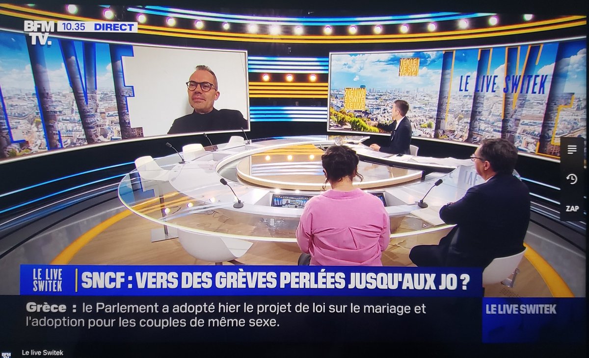 Notre Président @CharretierDavid de l'association @TGVTOURSPARIS en direct avec @MaximeSwitek ce matin. Nous défendons les plus de 20.000 salariés dépendant du train pour aller travailler! Ils habitent Lille, Lemans, Rennes, Vendôme, Reims,... #GreveSncf