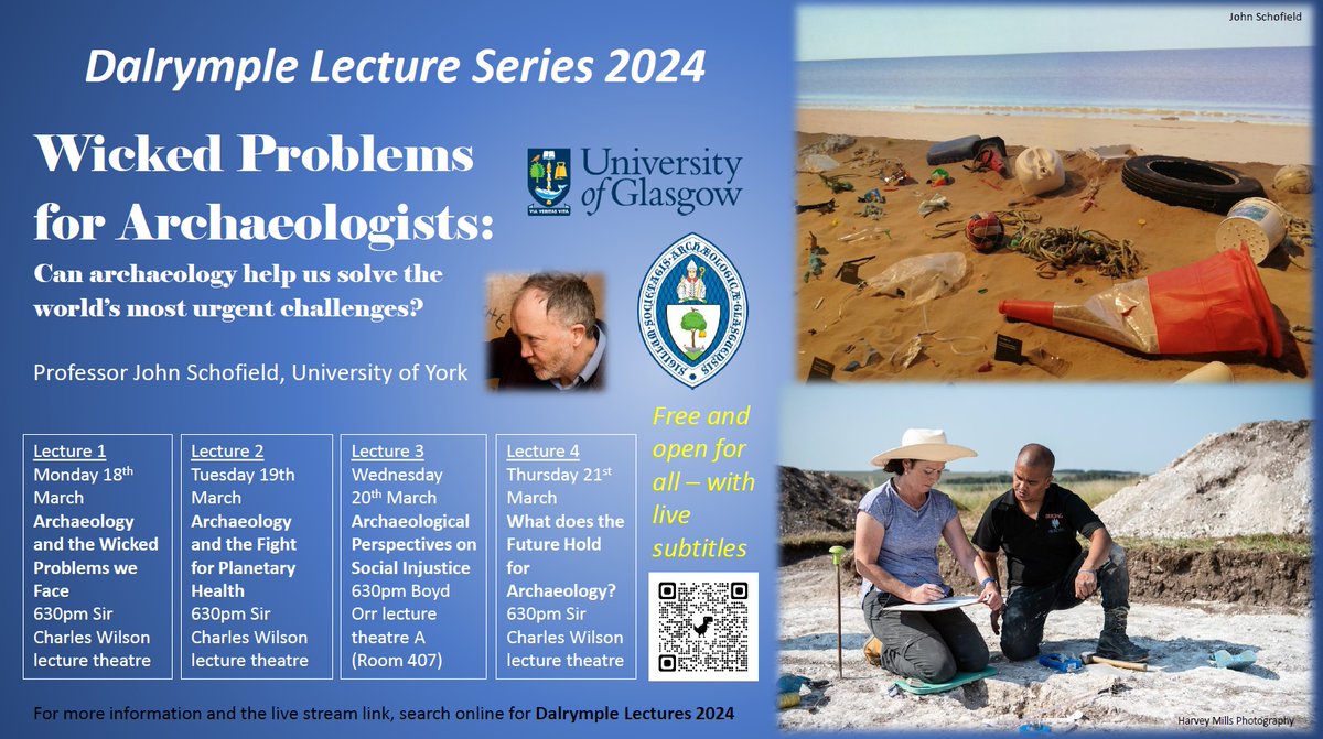Glasgow Archaeological Society (@glasgow_society) on Twitter photo Next up for GAS - the 2023-4 Dalrymple Lecture series with @JohnSchofYork on the topic of Wicked Problems for Archaeologists. On the evenings of 18th-21st March at <a href="/UofGlasgow/">University of Glasgow</a> in person and live streaming. In partnership with <a href="/UofGArchaeo/">UofG Archaeology</a>. For more see
gla.ac.uk/schools/humani… Next up for GAS - the 2023-4 Dalrymple Lecture series with @JohnSchofYork on the topic of Wicked Problems for Archaeologists. On the evenings of 18th-21st March at <a href="/UofGlasgow/">University of Glasgow</a> in person and live streaming. In partnership with <a href="/UofGArchaeo/">UofG Archaeology</a>. For more see
gla.ac.uk/schools/humani…