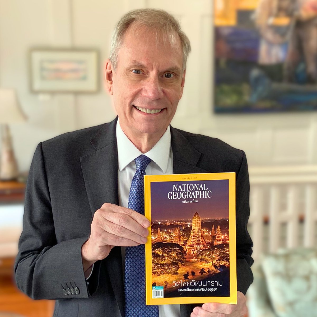 USAmbThailand's tweet photo. Check out this month’s issue of @NatGeo! Very pleased to see a 30-page feature on Thailand’s amazing #WatChai. @USEmbassyBKK has worked extensively through the U.S. Ambassadors Fund for Cultural Preservation to conserve important cultural heritage sites like this. If you are ever in Ayutthaya, make sure you visit! #190ThaiUS