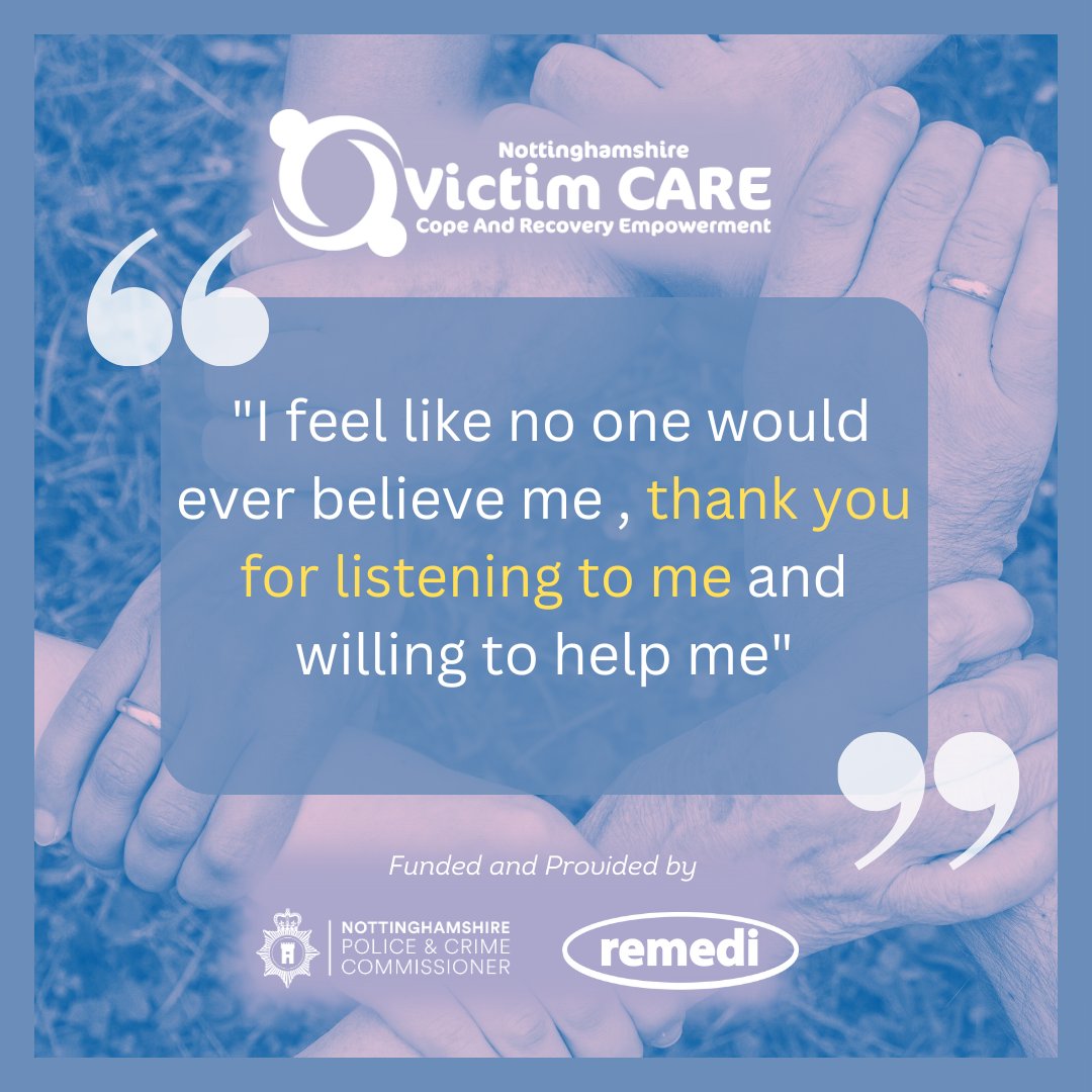 🥳FEEDBACK FRIDAY🥳
A huge well done to our Initial Assessment worker Praise for this amazing feedback. Sometimes all a person needs is someone willing to listen❤️
#supportingvictimsofcrime #willingtohelp #nottinghamvictimcare #gotyourback #wearealwayshere #remedi #support