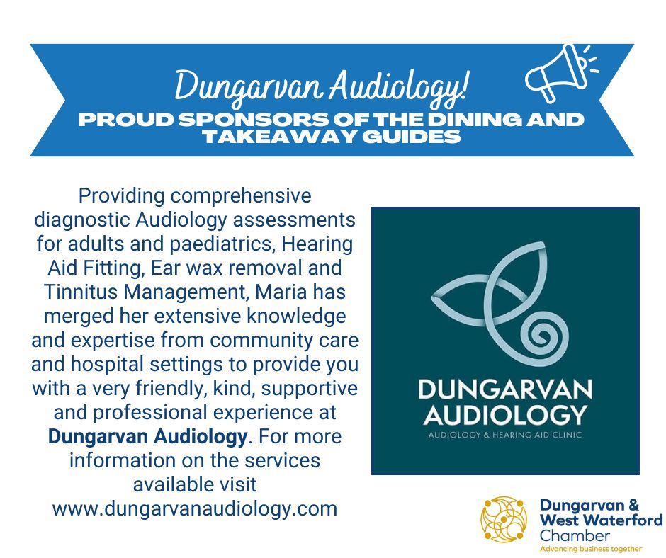 This Guide is kindly sponsored by Dungarvan Audiology. For more information on the services available visit buff.ly/3vZb4Gi 

🤤🌍 #LocalEats #FoodieAdventure #DiningGuide #TakeawayGuide #NomNomNom