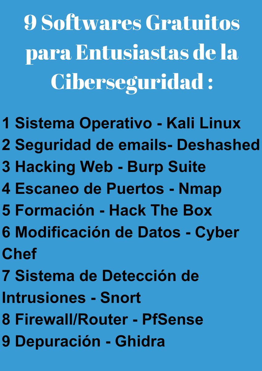 ciberaliado's tweet photo. 9 Softwares Gratuitos para Entusiastas de la Ciberseguridad : https://t.co/0wMO0KBg2Z