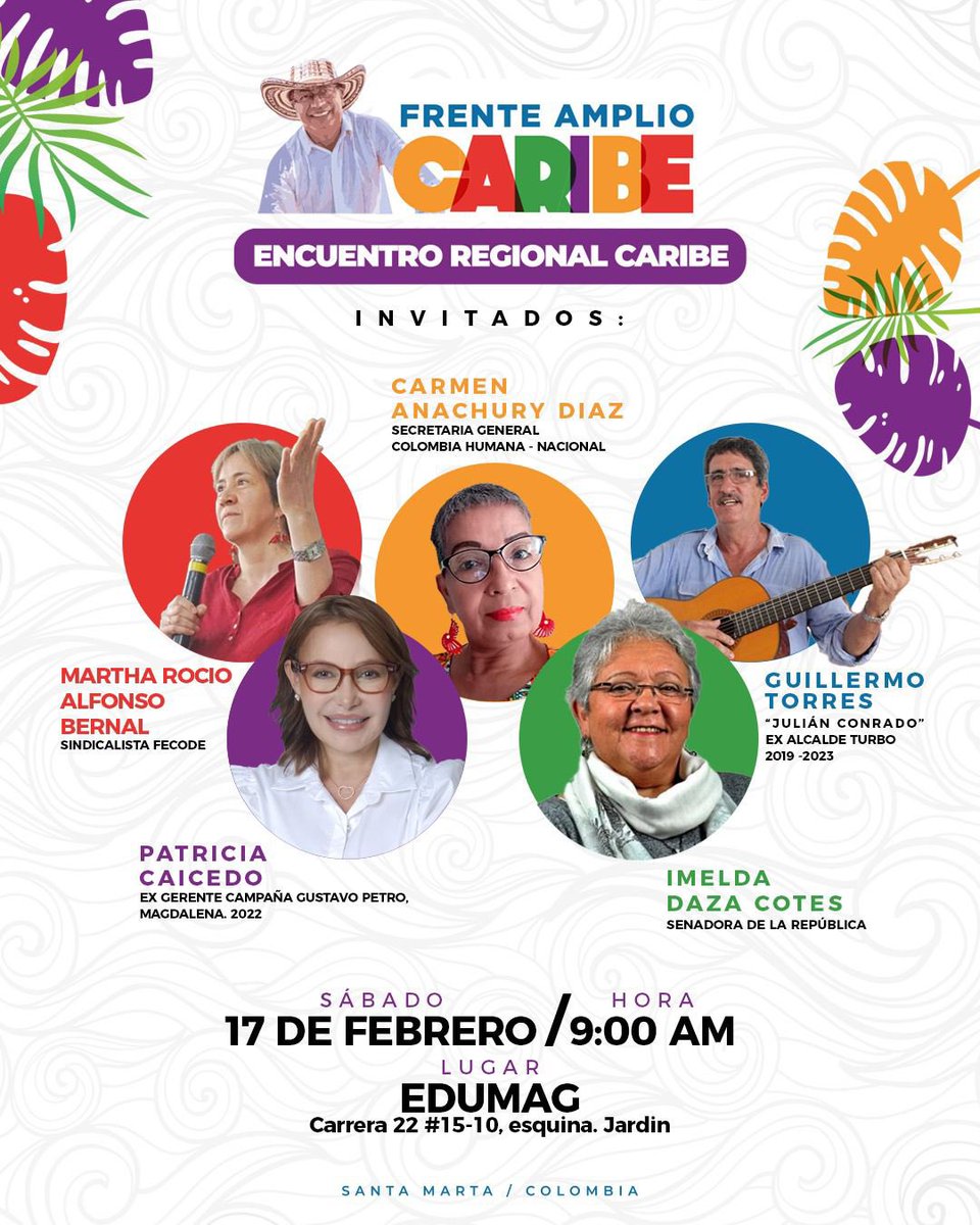 frente_caribe's tweet photo. Lograremos que todos los sectores progresistas confluyan en Santa Marta en el encuentro “PETRO VAMOS BIEN” este sábado.

Contaremos con grandes invitados y su experticia para consolidar esta iniciativa que busca la defensa y la difusión de los logros de @petrogustavo https://t.co/IJsGoWbrlH