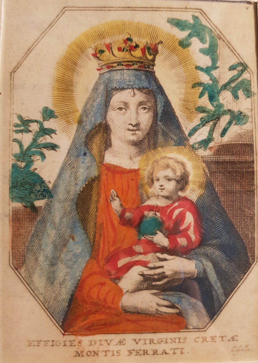 Devotionalprint's tweet image. Wie kan meer vertellen over de afbeelding van de #Virginis #Cretae #Montis #Ferrati op deze 17e eeuwse Antwerpse #Gravure? #devotieprenten 
#Kreta 
@ocaorg 
#mariadevotie
@griekenlandmag