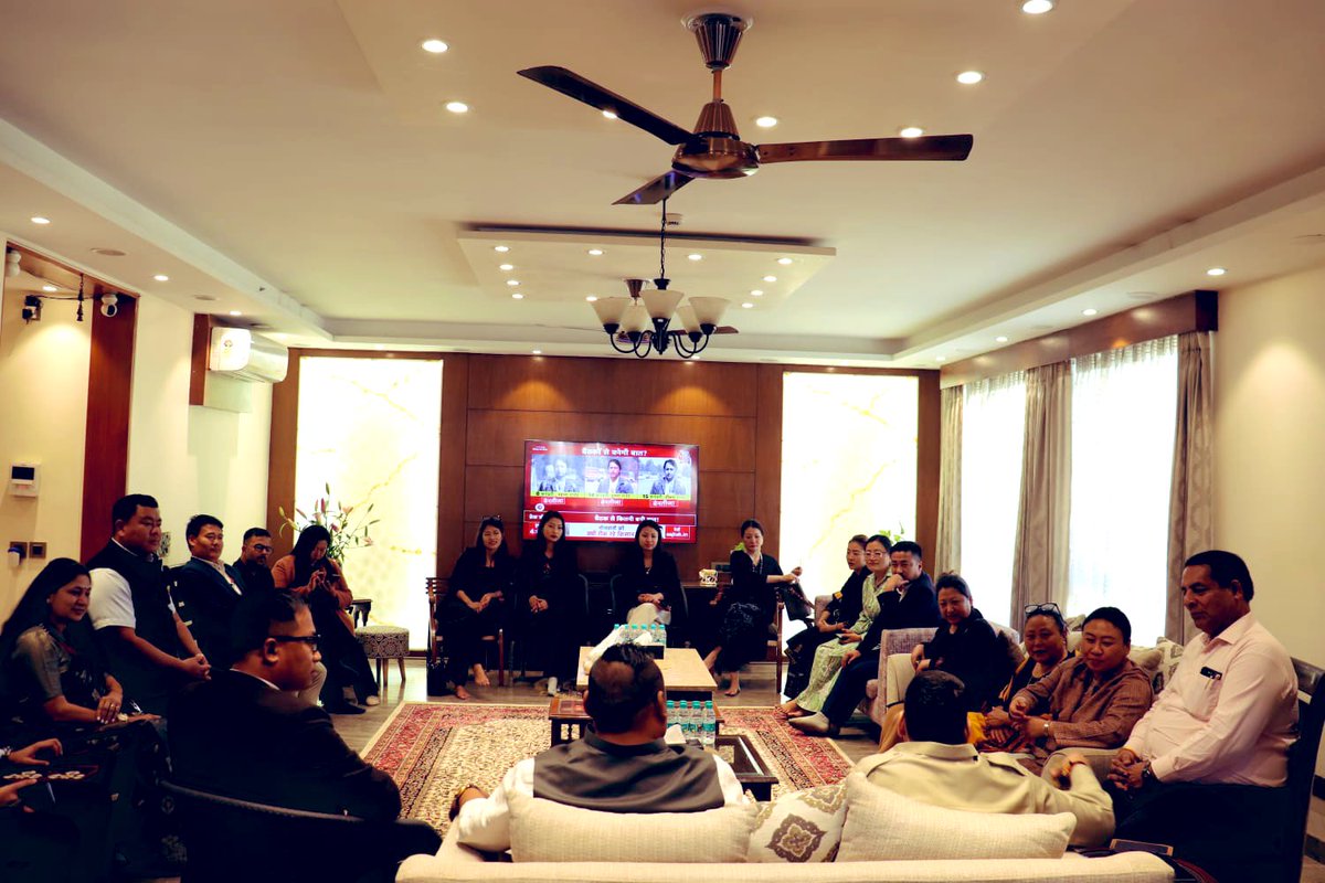 Delighted to call upon Shri <a href="/priyangpandey/">Priyang Pandey</a> ji, Election Incharge of Nagaland for two consecutive terms, at his residence, at Noida today along with the State <a href="/BJP4Nagaland/">BJP Nagaland</a> delegation including Hon’ble MP Rajya Sabha &amp; State Vice President Smt <a href="/SPhangnon/">S. Phangnon Konyak</a> ji ,National Mahila Morcha