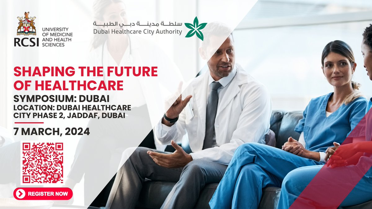 Join us for the @RCSI_il & @HealthcareCity premier Symposium, 'Shaping the Future of Healthcare,' on 7 March 2024, at Dubai Healthcare City Phase 2, Jaddaf, Dubai. Connect with healthcare leaders for a learning & networking experience. Register here: 100896engagecms.campusnexus.cloud/rcsio-dubai-he…