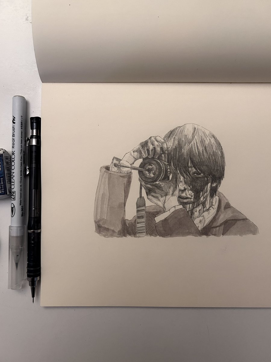 はい流行りに乗りました
.
.
#ミスミソウ
#清水尋也 
#イラスト　#アナログイラスト
#模写 #模写イラスト 
#drawing #art #illustration