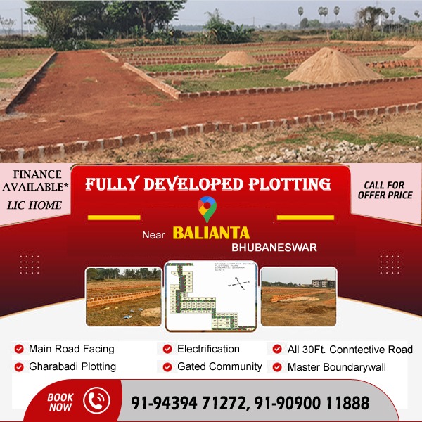 madanmo31385415's tweet image. FULLY Gated #Plotting with Bank loan facilities home for sell near #Balianta Bhubaneswar call us 7788001084, 9090715266