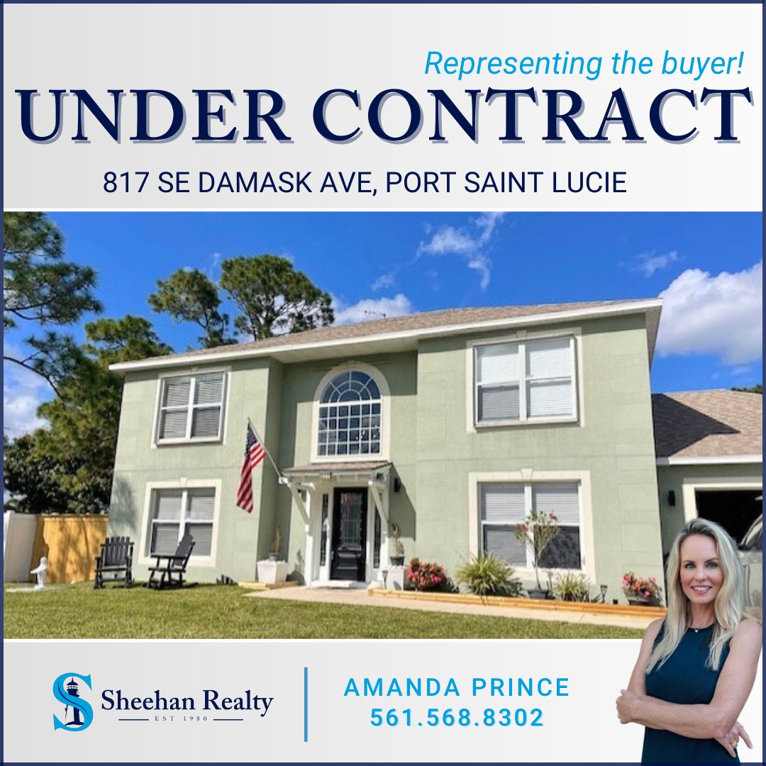 UNDER CONTRACT!✨Representing the Buyer!
📍817 SE Damask Ave, #portstlucie
Amanda Prince, 561.568.8302
sheehanrealty.com/team/amanda-pr…

#undercontract #justsigned #sheehanrealty
#RepresentingtheBuyer #buyer #buyersagent
#portsaintlucierealestate
#southfloridalifestyle
#floridaliving