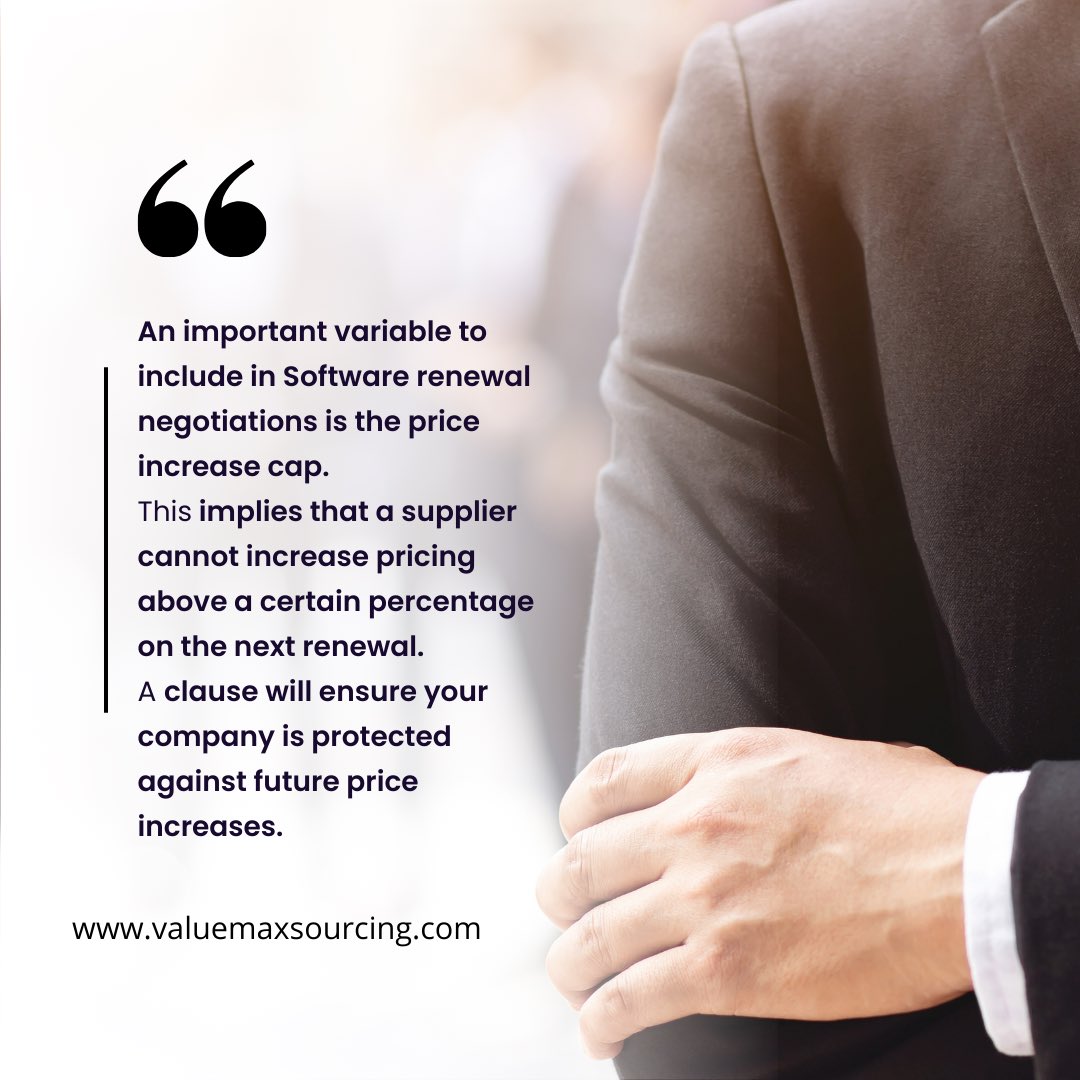 👉🏻 Valuable when clause is not included in the Master agreement #negotiation variable for #software #saas subscription renewals #procurement #strategicsourcing #consulting #training #contracts #value #savings