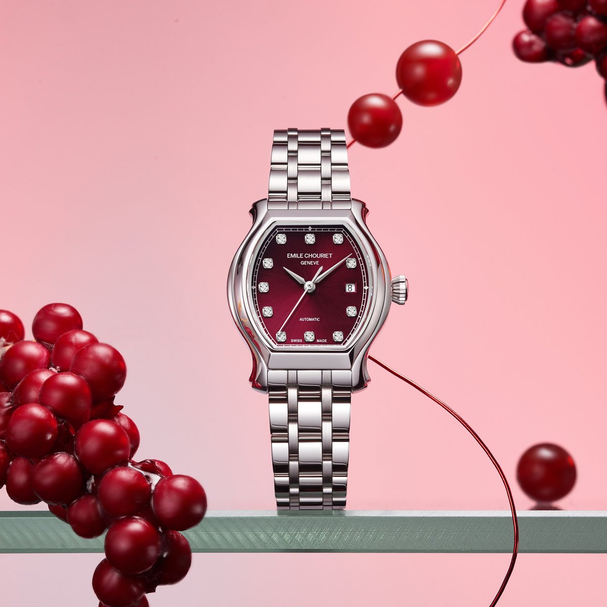 With its bold red dial, it's time to add some color to your wrist game. Who said punctuality couldn't be stylish?