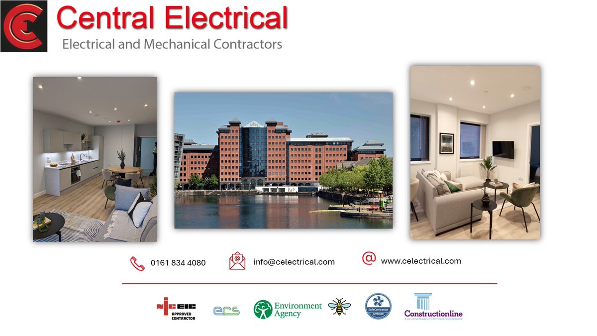 celectrical's tweet photo. We're very pleased to be 50% completed on the works at the luxury apartments at Anchorage Court, Salford Quays! 

#manchester #construction #electrical #mechnical https://t.co/9OkGK43ji4