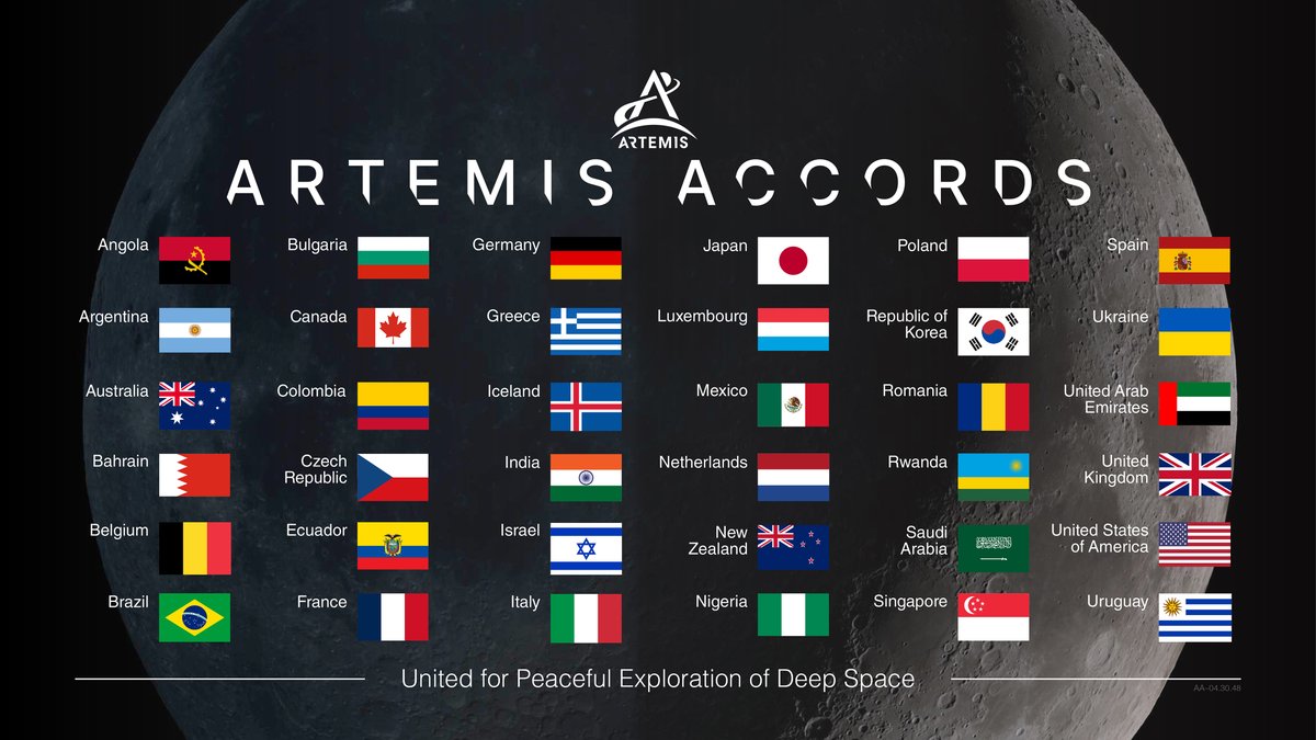 NASAArtemis's tweet photo. Welcome to #Artemis, Uruguay! 🇺🇾
 
Today, Uruguay officially became the 36th signatory to the Artemis Accords, committing to the peaceful and safe exploration of space. https://t.co/UOcIO2DbN5 https://t.co/xYwqfThxQc