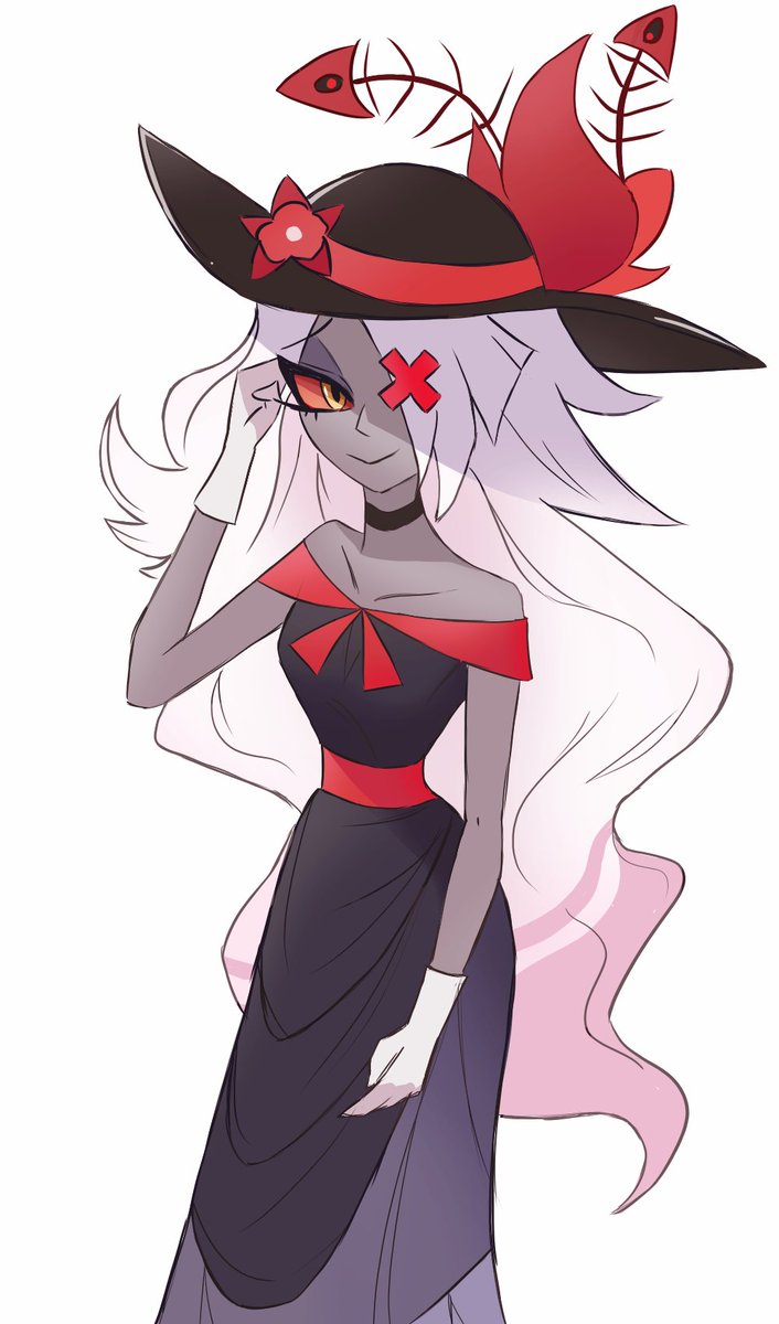 Summilly's tweet photo. Vaggie wearing pretty dress 🥰

#HazbinHotelFanart 
#hazbinhotel
#HazbinHotelVaggie https://t.co/bmxqqElTln