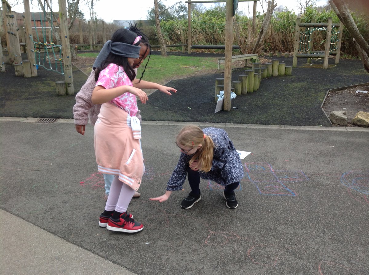 Birch class put their team work to the test today in PSHE by creating obstacle courses on the playground and guiding each other through! #GBS4PSHE