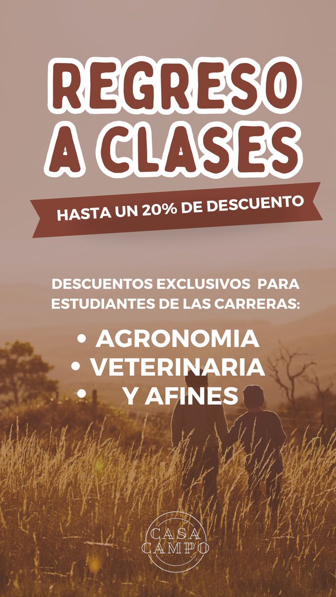casacampopy's tweet photo. Apoyando siempre a nuestros estudiantes ! Incentivando a todos los jóvenes que aman el campo ! Descuentos exclusivos para ellos 🌱🌾🐮🐽 https://t.co/rUwA1xR1sT