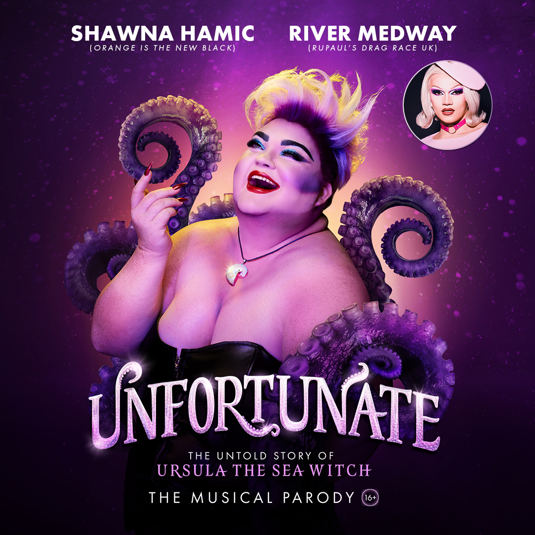 After a sell-out London run, Unfortunate is going on tour! Don’t miss the chance to see your favourite Octo-Woman plus-size icon live and in the flesh! 🐙 Featuring @ShawnaHamic as Ursula and River Medway as Ariel. For tickets and tour dates: unfortunatemusical.com/tour-dates/#uk…