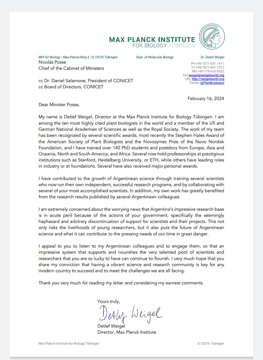 @PlantEvolution <a href="/DanielSalamone/">Daniel Salamone</a> <a href="/alecosentino/">Alejandro Cosentino</a> <a href="/CONICETDialoga/">CONICET Dialoga</a> Thanks a lot Detlef for your concern and strong support!!! Let's hope the authorities pay attention and act accordingly!!!