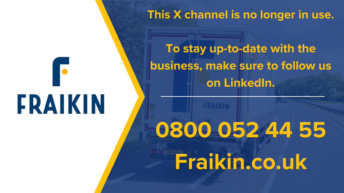 We'll no longer be posting our business updates from this account.

To keep in touch, make sure to follow us on our LinkedIn channel: linkedin.com/company/fraiki…

#FraikinFocus