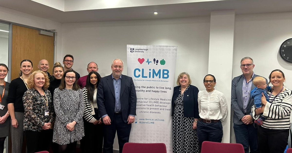 Centre for Lifestyle Medicine and Behaviour: CLiMB (@lboroclimb) on Twitter photo We were delighted to welcome our local MP <a href="/JaneMHunt/">Jane Hunt</a> to meet the #LboroCLiMB team and find out more about the vital research we conduct to help the public to live long, healthy and happy lives.
<a href="/LboroVC/">Prof Nick Jennings</a> <a href="/LboroSSEHS/">LboroSSEHS</a> <a href="/paddy_j_smith/">Paddy Smith</a> We were delighted to welcome our local MP <a href="/JaneMHunt/">Jane Hunt</a> to meet the #LboroCLiMB team and find out more about the vital research we conduct to help the public to live long, healthy and happy lives.
<a href="/LboroVC/">Prof Nick Jennings</a> <a href="/LboroSSEHS/">LboroSSEHS</a> <a href="/paddy_j_smith/">Paddy Smith</a>