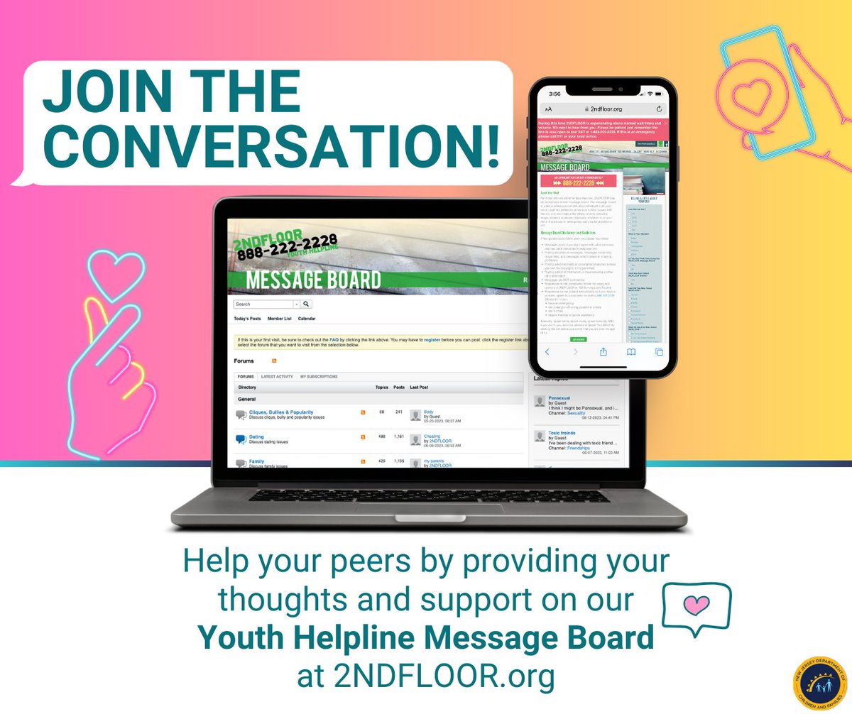 Looking for a way to celebrate #RandomActsOfKindnessDay? Join the conversation on our Youth Helpline Message Board! Provide your thoughts and support to your peers on our anonymous boards, and encourage your friends to do the same. Get started at 2NDFloor.org