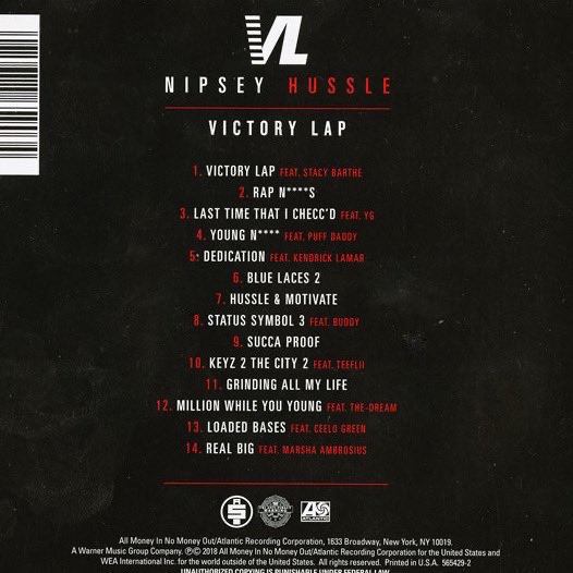 Six years ago today, Nipsey Hussle dropped his debut studio album Victory Lap 🏁 What’s your favorite song on here?