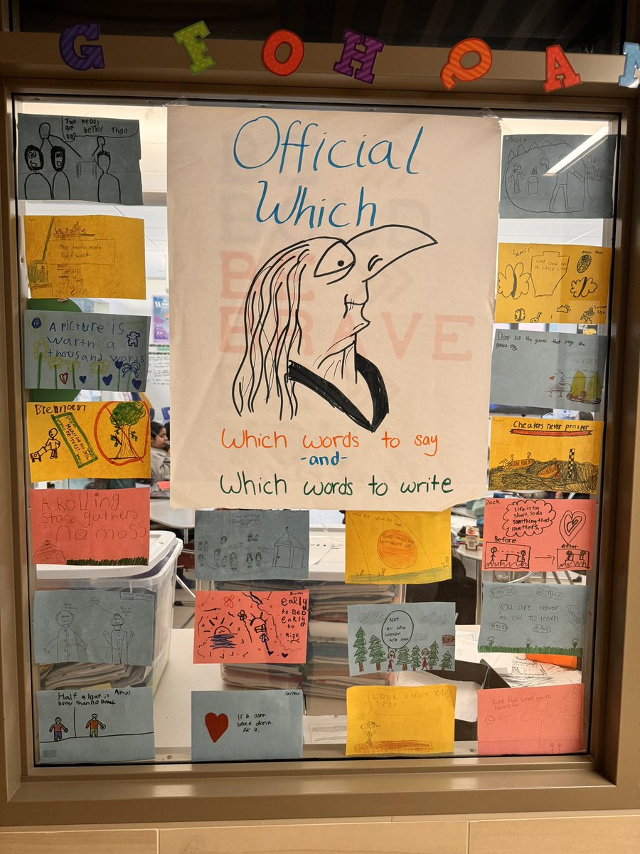 Some 📸s of the Phantom Tollbooth inspired hallway decorating! Such creative designs by our Grade 5 learners.