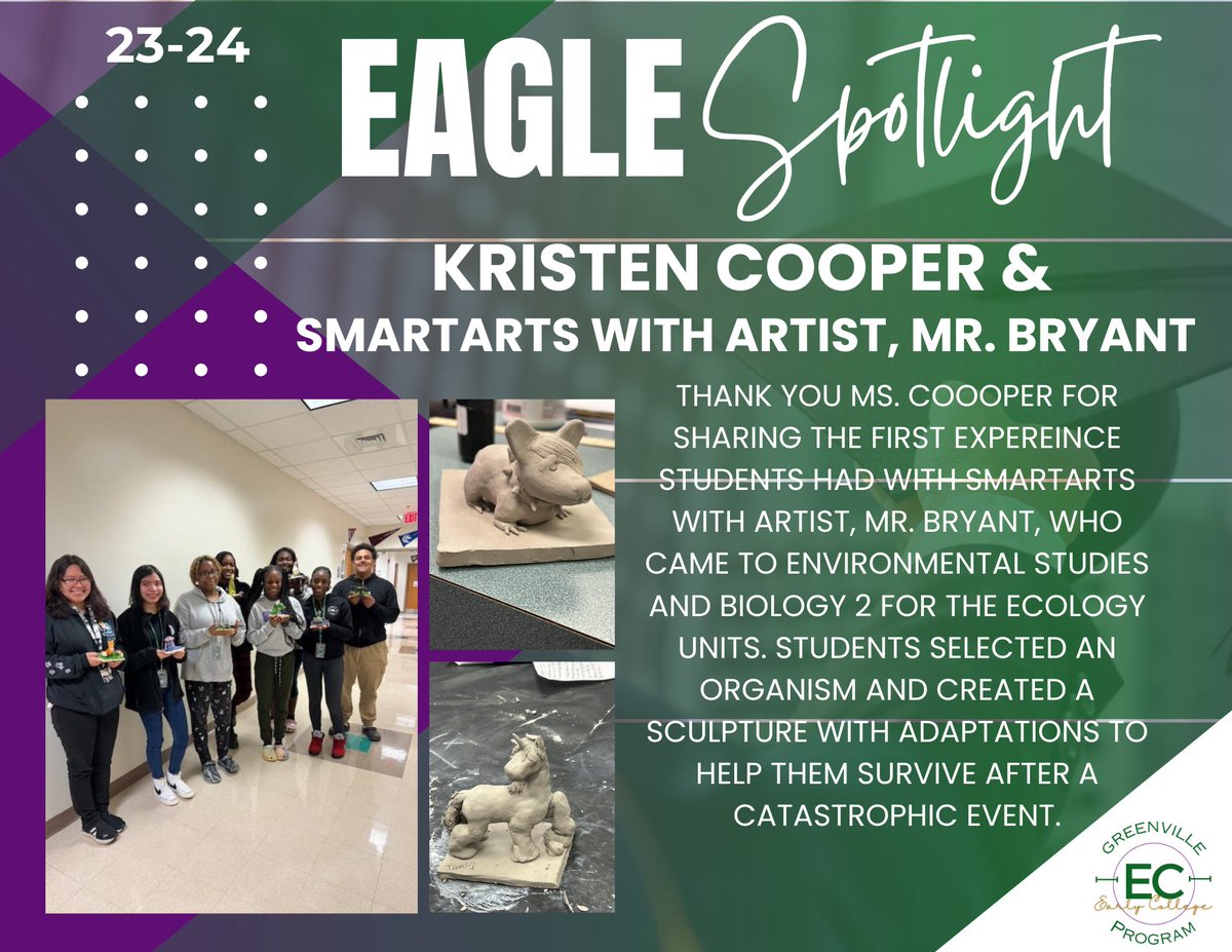 GvilleEarlyCol's tweet photo. Great Things are happening at GEC! Check out some EAGLE SPOTLIGHTS from this week! https://t.co/stKASuRAHd