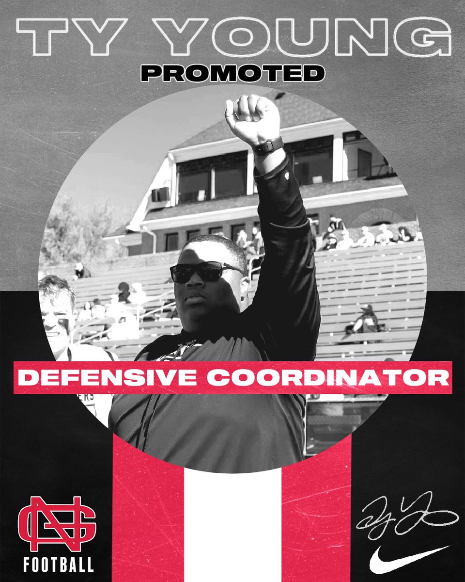 We have promoted our very own @CoachTyYoung to Defensive Coordinator! 🔴⚫️ #RiseUp