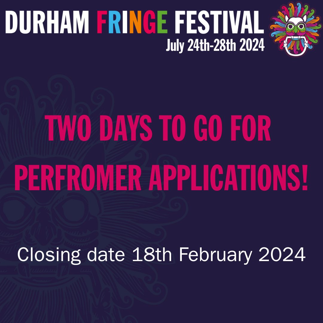 Don't let the chance slip away – February 18th 2024 is almost here! Embrace the stage, test your material, and entertain friendly faces. Who knows? You might even leave with a pocket full of profits! Seize the opportunity while you can. #ApplyNow #DurhamFringeFestival2024