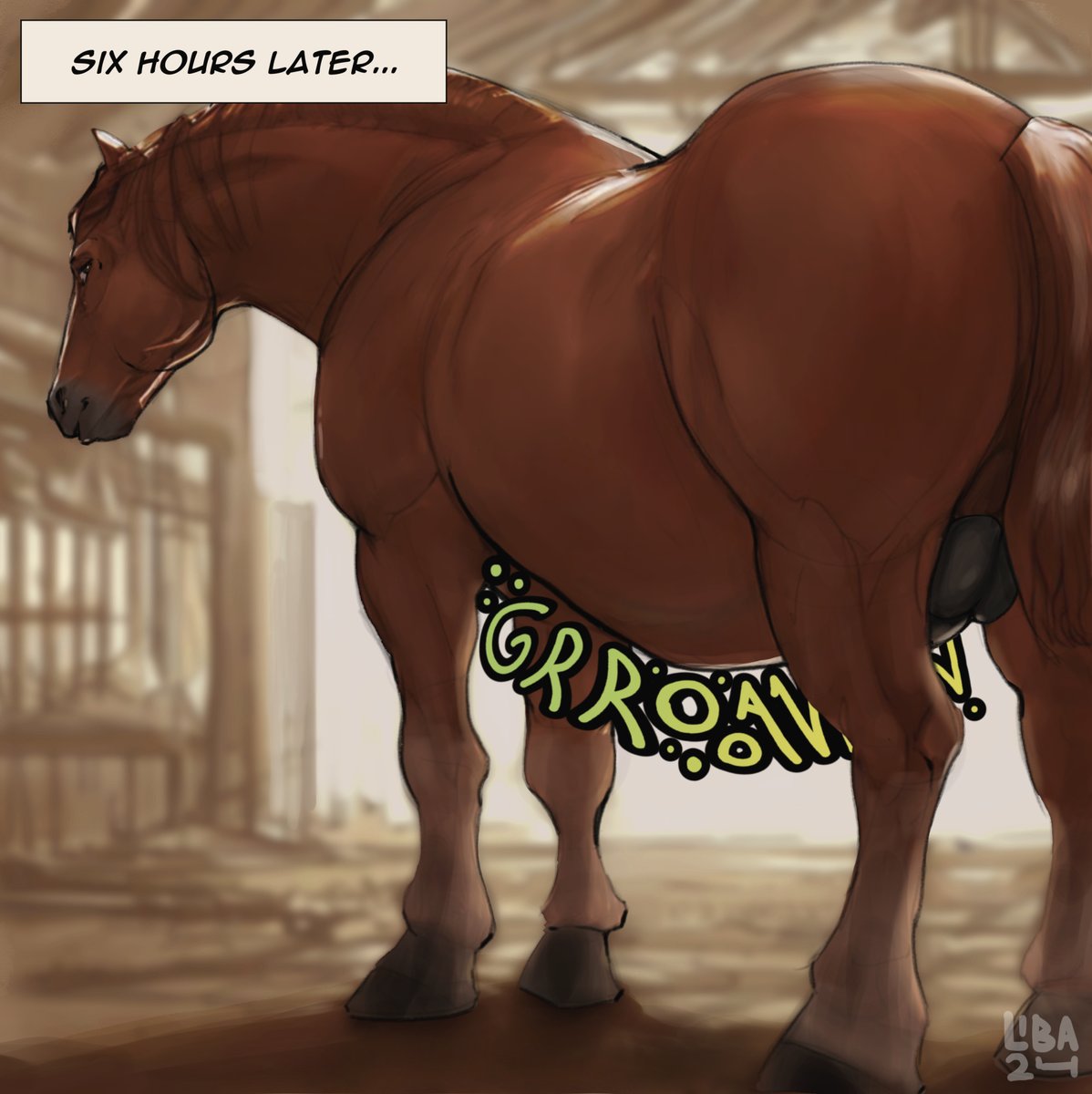 Digestion sets in. It's going to be a long few days for CJ as his body starts dealing with that copious amount of meat 🐴💀
(pt. 2/5) - I did more of a B/G this time