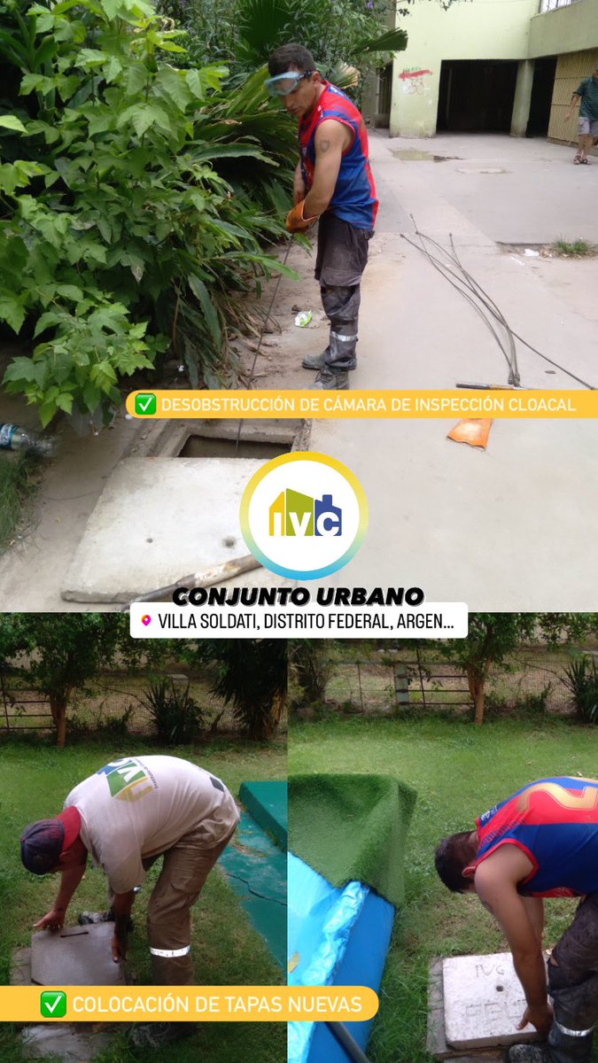 DaianaDiessler's tweet photo. 📍CONJUNTO URBANO SOLDATI

✅ Desobstrucción de cámara de inspección cloacal.
✅ Colocación de nuevas tapas.

@IVCBuenosAires https://t.co/g9oFDhSzaR
