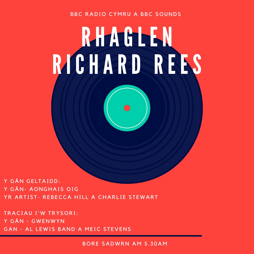 Telesgop (@telesgop) on Twitter photo Ar Raglen Richard Rees bore fory;
- Y Gân Geltaidd gan Rebecca Hill a Charlie Stewart
- A 'Gwenwyn' gan Al Lewis Band a Meic Stevens
Cofiwch wrando 🎶🎧
📻 <a href="/BBCRadioCymru/">Radio Cymru</a>
⏰ 05:30 Ar Raglen Richard Rees bore fory;
- Y Gân Geltaidd gan Rebecca Hill a Charlie Stewart
- A 'Gwenwyn' gan Al Lewis Band a Meic Stevens
Cofiwch wrando 🎶🎧
📻 <a href="/BBCRadioCymru/">Radio Cymru</a>
⏰ 05:30