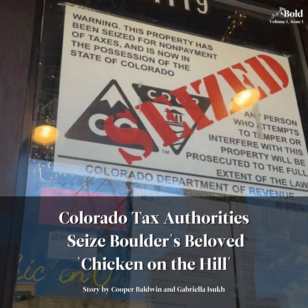 Chicken on the Hill — the wildly popular bar and restaurant among CU students — was forcibly shuttered Monday morning in a shocking seizure of the business and its assets by Colorado tax authorities. ⁠

Read more on our website, theboldcu.com.