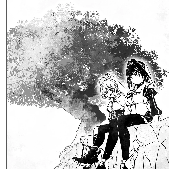 Some panels without the text. 

They meet and talk to each other. Then finally, they bid each other goodbye. That's it. That's the story. 🙂
#drawMEI #kronillust 