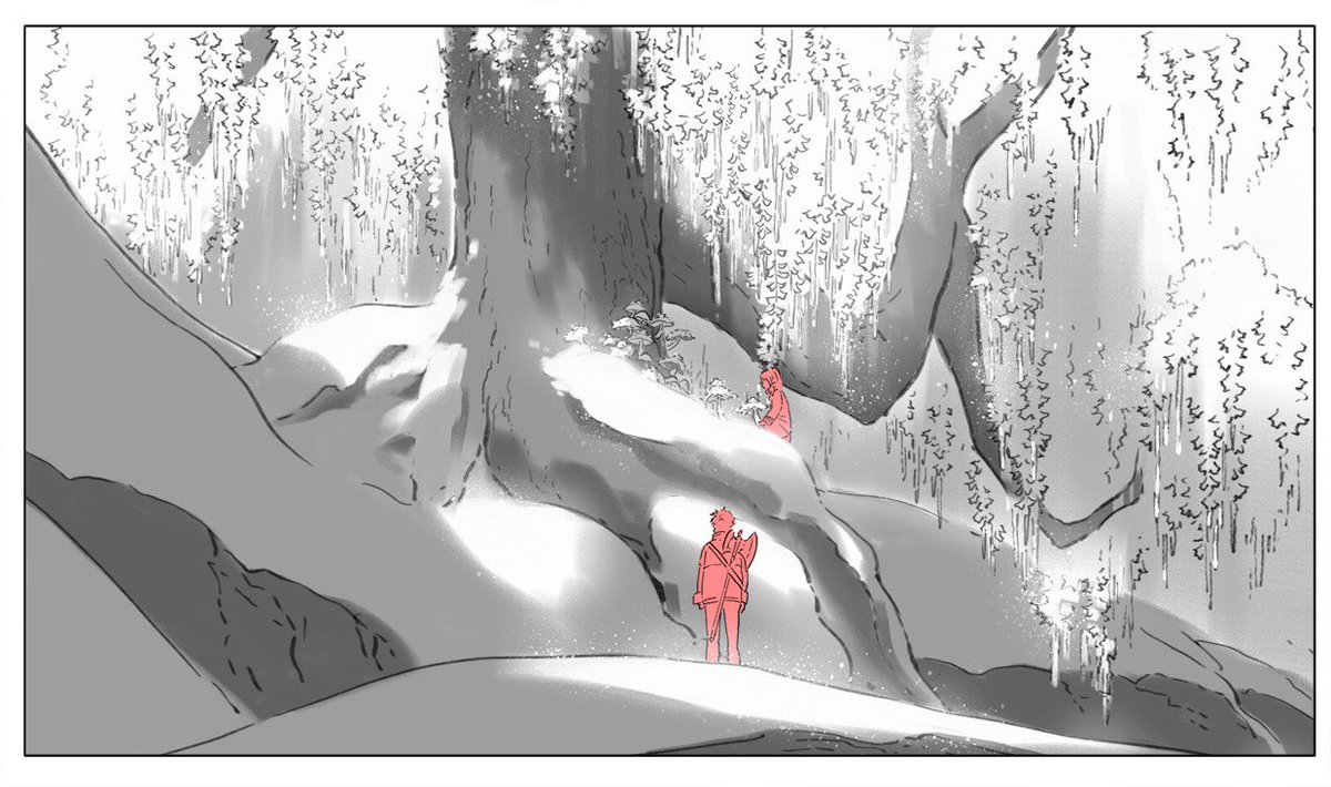 23話ご視聴ありがとうございました!

今回は氷柱桜のシーンの設定を紹介します
原作の美しい氷柱桜を見て冷たさが伝わってきました、以前自分が凍った滝で撮った写真や秋の森に行った時に撮った写真を元に描きました❄️

絵の掲載はマッドハウスの許可を得ています。
  #frieren #フリーレン 